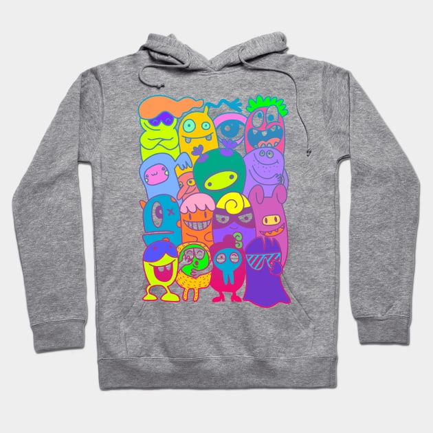 Crazy Monster Party Hoodie by AlondraHanley